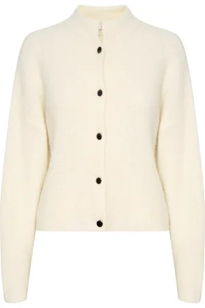 Gestuz Femme, Pulls, Blanc, Taille: 40 FR Cardigan Court Ivoire avec Boutons