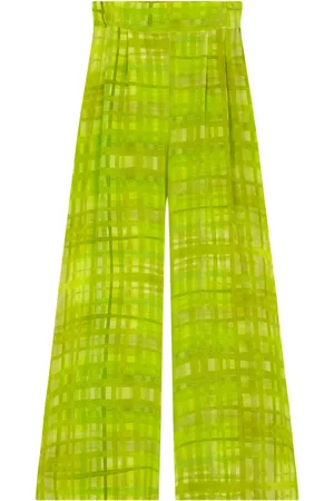 Cortana Femme, Pantalons, Vert, Taille: 38 FR Carla, pantalon imprimé herbe