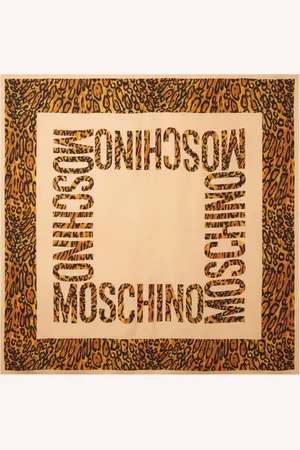 Moschino Femme, Accessoires, Multicolore, Taille: ONE Size Pochette en Soie Imprimé Léopard