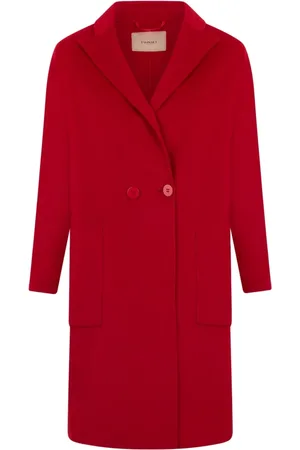 Twin-Set Femme, Manteaux, Rouge, Taille: 38 FR Manteau Rouge à Double Boutonnage