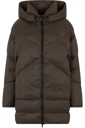 Canadian Classics Femme, Vestes, Brun, Taille: 42 FR Veste Rembourrée Marron Oversize avec Capuche