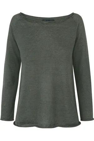 Cortana Femme, Pulls, Vert, Taille: 46 FR Rinen, jersey et tricot de lin jade