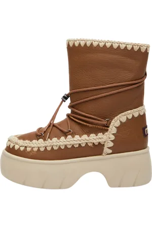 Mou Femme, Chaussures, Brun, Taille: 37 EU Bottes de Neige Eskimo Détails au Crochet