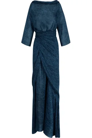 Cortana Femme, Robes, Bleu, Taille: 38 FR Robe Portefeuille Imprimé Tokyo