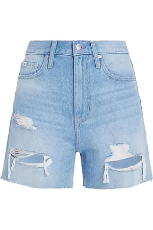 Calvin Klein Femme, Shorts, Bleu, Taille: W32 Shorts en Denim Bleu Usé