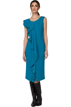 Twin-Set Femme, Robes, Vert, Taille: 40 FR Robe Midi avec Volants et Fente