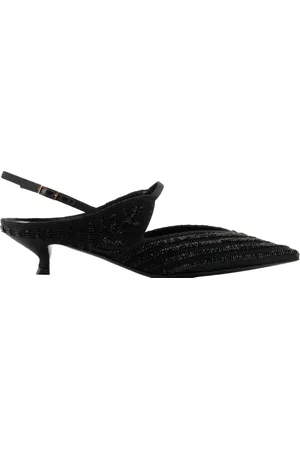 Giorgio Armani Femme, Chaussures, Noir, Taille: 38 EU Élégantes Sandales Slingback Perles