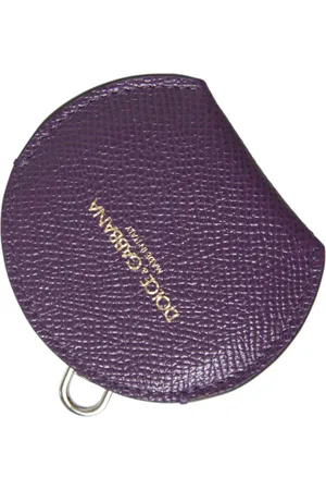 Dolce & Gabbana Femme, Accessoires, Violet, Taille: ONE Size Porte-Miroir en Cuir Violet