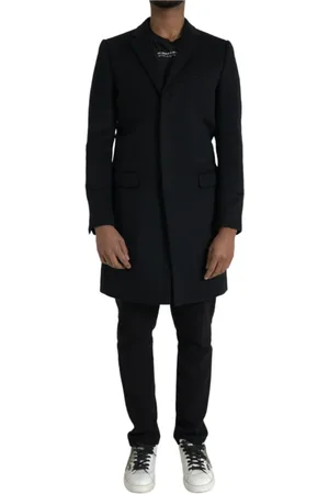 Dolce & Gabbana Homme, Manteaux, Noir, Taille: S Manteau Trench Noir