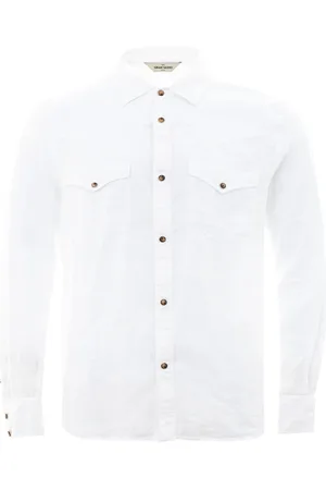 Gran Sasso Homme, Chemises, Blanc, Taille: L Chemise Blanche en Lin