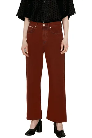 Eytys Femme, Jeans, Rouge, Taille: W26 Jean en Denim Rouge Écarlate