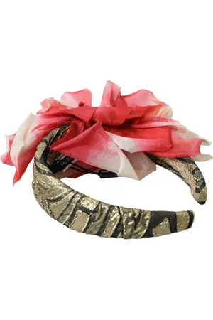 Dolce & Gabbana Femme, Accessoires, Multicolore, Taille: ONE Size Fleurs Applique Soie Bandeau Femme
