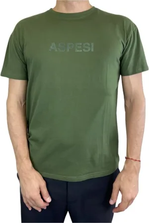 Aspesi Homme, Tops, Vert, Taille: 2XL T-shirt Vert à Manches Courtes