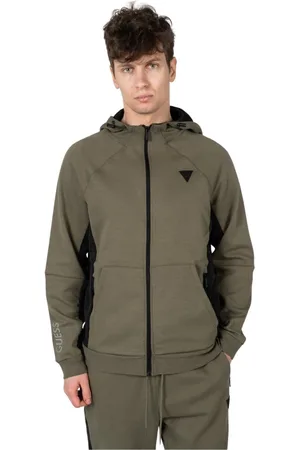 Guess Homme, Sweatshirts et sweats à capuche, Vert, Taille: S Sweat à capuche Classique