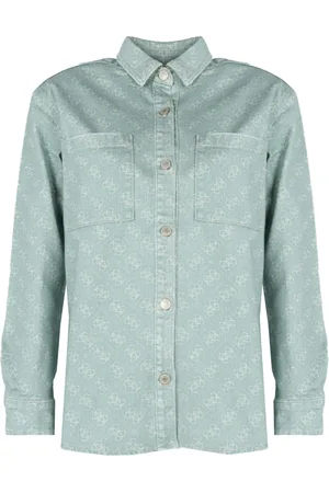 Guess Femme, Vestes, Vert, Taille: 36 FR Chemise Décontractée Confortable