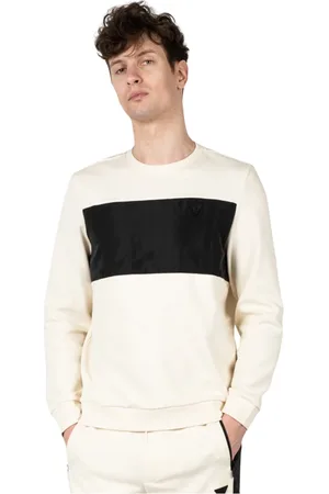 Guess Homme, Sweatshirts et sweats à capuche, Blanc, Taille: S Pull élégant col rond