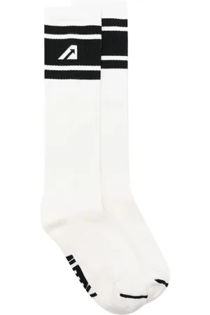 Autry Unisex, Sous-vêtements, Blanc, Taille: L Chaussettes côtelées jacquard