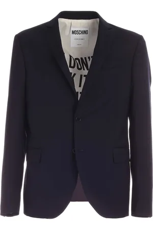 Moschino Homme, Vestes, Bleu, Taille: M Veste de Costume en Laine Bleue
