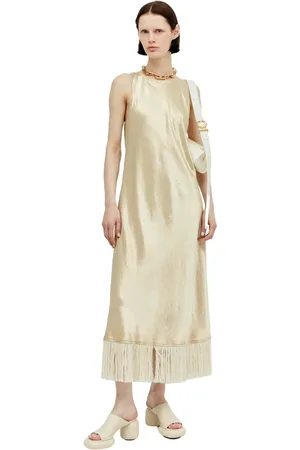 SONG FOR THE MUTE Femme, Robes, , Taille: 42 FR Robe Tank en satin à franges