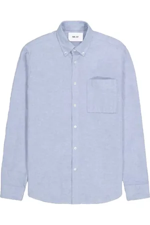 NN.07 Homme, Chemises, Bleu, Taille: S Chemise bleue à manches longues