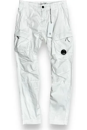 C.P. Company Homme, Pantalons, Blanc, Taille: S Pantalon Cargo Blanc Coupe Regular