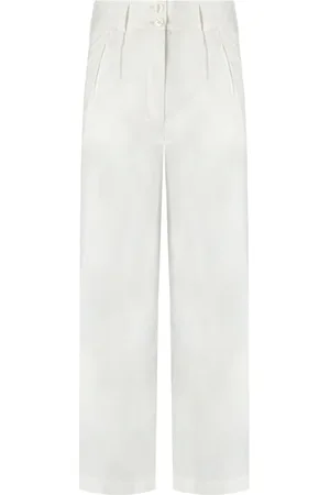 Woolrich Femme, Pantalons, Blanc, Taille: 40 FR Pantalon en Popeline de Coton Blanc