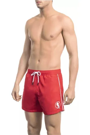 Bikkembergs Homme, Maillots de bain, Rouge, Taille: XL Shorts de Bain Imprimés Rouges pour Femmes