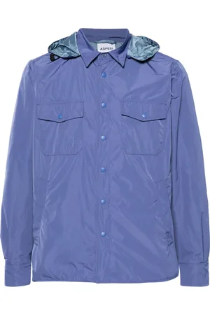 Aspesi Homme, Vestes, Bleu, Taille: M Veste à capuche en polyester avec poches