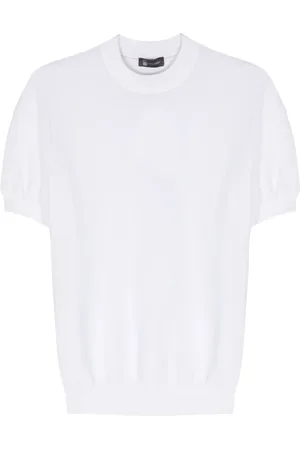 COLOMBO Homme, Tops, Blanc, Taille: XL T-shirt en coton italien