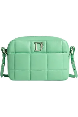 Dsquared2 Femme, Sacs, Vert, Taille: ONE Size Sac Bandoulière Matelassé avec Poche Logo