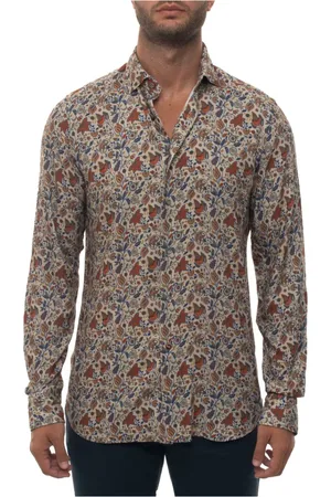 Carrel Homme, Chemises, Multicolore, Taille: XL Chemise à col imprimé feuille