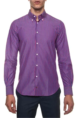 Carrel Homme, Chemises, Multicolore, Taille: M Chemise Casual à Rayures à Boutons