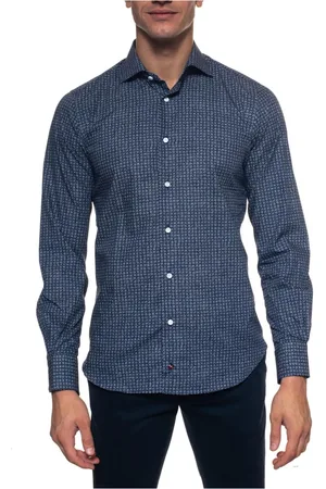 Carrel Homme, Chemises, Bleu, Taille: M Chemise Casual à Col Français Floral