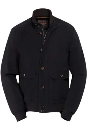 MOORER Homme, Vestes, Bleu, Taille: L Bomber en Cuir d