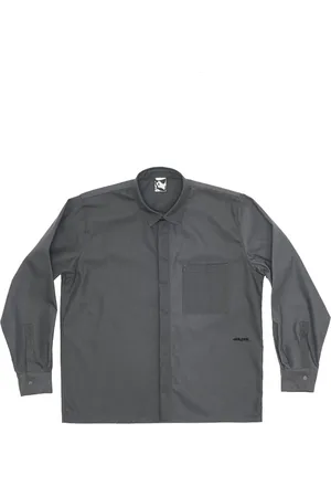 GR10K Homme, Chemises, Gris, Taille: S Overshirt Grise avec Col Classique