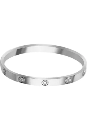 Dansk Copenhagen Femme, Accessoires, Gris, Taille: ONE Size Bracelet Cristal Glamour Plaqué Argent