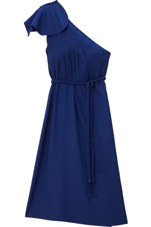 Farm Rio Femme, Robes, Bleu, Taille: 38 FR Robe Maxi Élégante Une Épaule