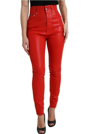 Dolce & Gabbana Femme, Jeans, Rouge, Taille: 36 FR Jean Skinny Taille Haute Rouge
