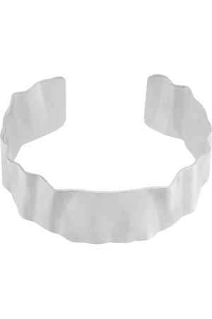 Dansk Copenhagen Femme, Accessoires, Gris, Taille: ONE Size Bracelet Manchette Argent Vague