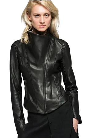 AMERICO VESPUCCI Femme, Vestes, Noir, Taille: 38 FR Alba - Veste en cuir