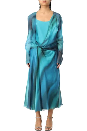 Alberta Ferretti Femme, Robes, Multicolore, Taille: 42 FR Robe en Chiffon Imprimé