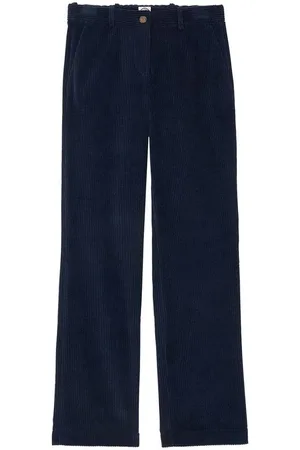 Inès de la Fressange Femme, Pantalons, Bleu, Taille: 34 FR Pantalon en coton bleu marine Francisco
