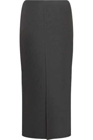 Serafini Femme, Jupes, Gris, Taille: 42 FR Jupe Longue Grise avec Fentes et Poches