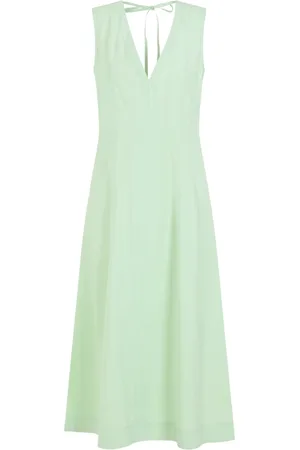 Bottega Veneta Femme, Robes, Vert, Taille: 36 FR Robe Midi en Coton Menthe Fraîche