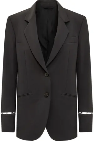 DEL CORE Femme, Vestes, Noir, Taille: 38 FR Blazer Noir avec Détail Découpé