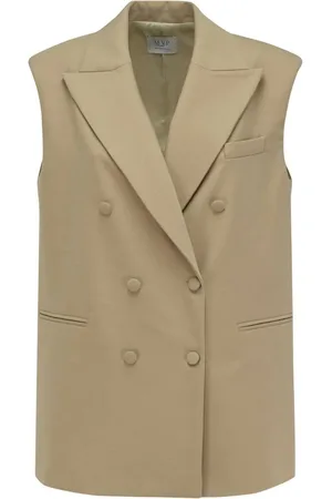 MVP Wardrobe Femme, Vestes, , Taille: 36 FR Gilet Oversize en Laine avec Revers Pointus
