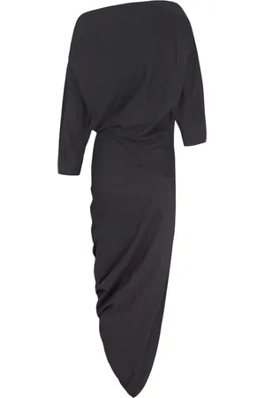 Cortana Femme, Robes, Noir, Taille: 38 FR Robe Asymétrique en Chanvre