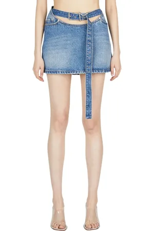 Y / PROJECT Femme, Jupes, Bleu, Taille: W28 Jupe en Denim avec Ceinture Arc