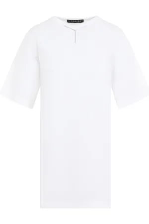 Y / PROJECT Femme, Tops, Blanc, Taille: 36 FR T-shirt blanc en coton avec col en V