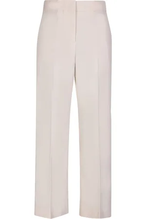 Msgm Femme, Pantalons, Blanc, Taille: 36 FR Pantalon Large Ivoire Silhouette Moderne